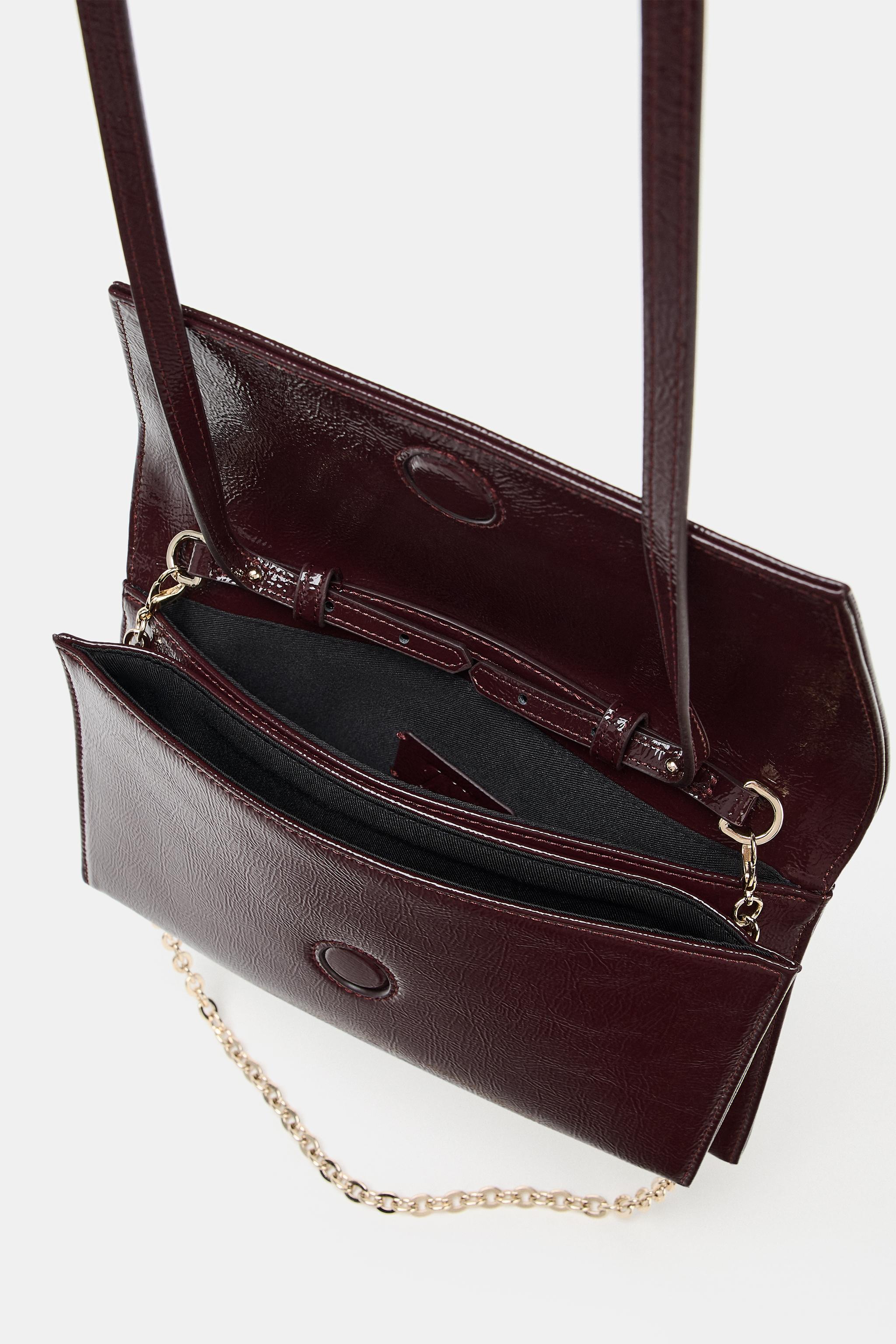 PATENT EFFECT SHOULDER BAG